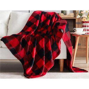 Fleece Throw Blankets, Buffalo Plaid Throw Blanket for Couch Sofa Bed, Soft Warm
